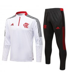 Flamengo White Men's Soccer Tracksuit Football Kit 2021-2022