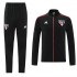 Sao Paulo Black Red Soccer Jacket Men's Football Tracksuit Training 2021-2022
