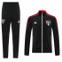 Sao Paulo Black Red Collar Soccer Jacket Men's Football Tracksuit Training 2021-2022