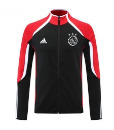 Ajax Black Red Soccer Jacket Mens Football Tracksuit Training 2021-2022