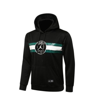 Jordan Paris Saint-Germain Black Green Men's Football Hooded Soccer Tracksuit 2021-2022