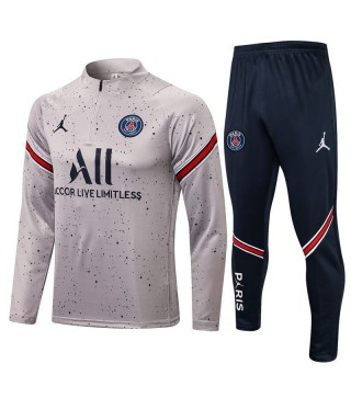 Jordan Paris Saint-Germain Gray Men's Soccer Tracksuit Football Kit 2021-2022