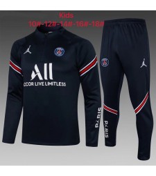 Jordan Paris Saint-Germain Kids Royal Blue Soccer Tracksuit Football Sportswear 2021-2022