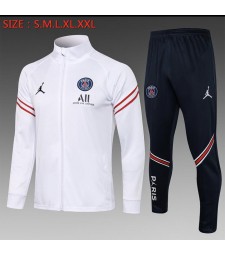 Jordan Paris Saint-Germain Kids White Jacket Soccer Tracksuit Football Sportswear 2021-2022