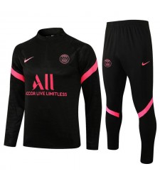 Paris Saint-Germain Black Pink Men's Soccer Tracksuit Football Kit 2021-2022