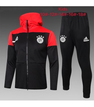 Bayern Munich Kids Red-Black Soccer Hoodie Jacket Football Tracksuit 2021-2022