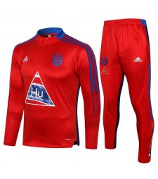 Bayern Munich Red Blue Men's Soccer Tracksuit Football Kit 2021-2022