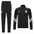 Borussia Dortmund Black Gray Soccer Jacket Men's Football Tracksuit 2021-2022