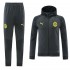 Borussia Dortmund Gray Soccer Hoodie Jacket Men's Football Tracksuit 2021-2022