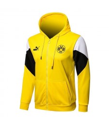 Survêtement de football à capuche de football pour hommes Borussia Dortmund jaune 2021-2022