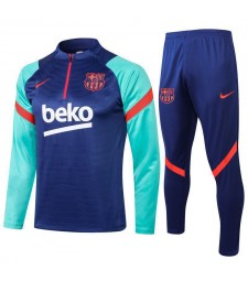Barcelona Blue Soccer Tracksuit Mens Football  Uniforms 2021-2022