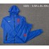 Barcelona Blue Men's Football Hooded Jacket Soccer Tracksuit 2021-2022