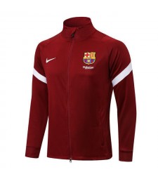 Barcelona Deep Red High Collar Men's Football Jacket Soccer Tracksuit 2021-2022