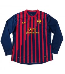 Barcelona Retro Long Sleeve Home Soccer Jerseys Mens Football Shirts Uniforms 2011-2012