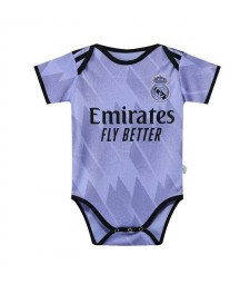 Real Madrid Away Baby Onesie Infant Soccer Jersey Toddler Football Shirts Jumpsuit 2022-2023