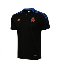 Real Madrid Black Men's Soccer Polo Football Uniform 2021-2022