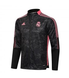 Real Madrid Black Pattern Men's Football Jacket Soccer Tracksuit 2021-2022