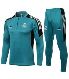 Real Madrid Blue Men's Soccer Tracksuit Football Kit 2021-2022