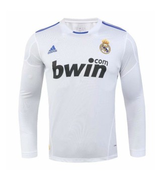 Real Madrid Home Long Sleeve Retro Soccer Jerseys Mens Football Shirts 2010-2011