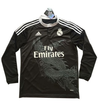 Real Madrid Third Long Sleeve Retro Soccer Jerseys Mens Football Shirts 2014-2015