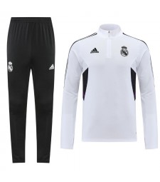 Real Madrid Soccer Tracksuit Set Men's White Football Training Wear 2022-2023