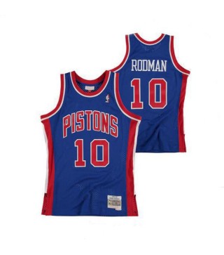 Detroit Pistons Dennis Rodman 10# Hardwood Classics Road Swingman Mens Basketball Jersey