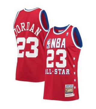 All Star Michael Jordan 23# Red Eastern Conference Hardwood Classics Mitchell Ness Jersey 1989 