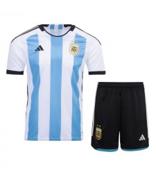 Maillot de football Argentine Kit de football pour enfants Uniformes de la jeunesse Accueil Coupe du monde Qatar 2022