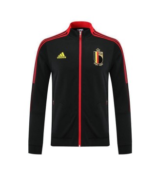 Belgium Black Red Soccer Jacket Men's Football Tracksuit Training 2021-2022