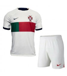 Portugal Away Soccer Jersey Kids Football Kit Youth Uniforms World Cup Qatar 2022