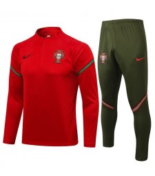 Portugal Red Men's Soccer Tracksuit Football Kit 2021-2022