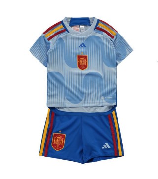 Spain Away Soccer Jersey Kids Football Kit Youth Uniforms World Cup Qatar 2022