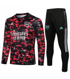 Arsenal Red-Black-Camouflage Men's Soccer Tracksuit Football Kit 2021-2022