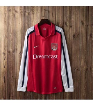 Arsenal Retro Home Long Sleeve Soccer Jerseys Mens Football Shirts Uniforms 2000