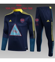 Arsenal Kids Royal Blue Yellow Soccer Tracksuit Football Sportswear 2021-2022