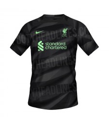 Liverpool Black Goalkeeper Soccer Jersey Men's Football Shirt 2023-2024