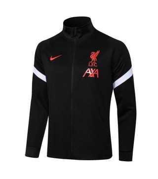 Liverpool Black High Neck Soccer Jacket Mens Football Tracksuit Uniforms 2021-2022