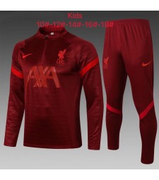 Liverpool Kids Red Soccer Tracksuit Football Sportswear 2021-2022