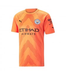 Manchester City Orange Goalkeeper Soccer Jerseys Men's Football Shirts Uniforms 2022-2023
