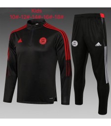 Manchester United Kids Black Red Logo Soccer Tracksuit Football Sportswear 2021-2022