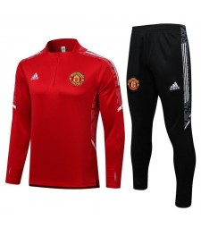 Manchester United Red Men's Soccer Tracksuit Football Kit 2021-2022