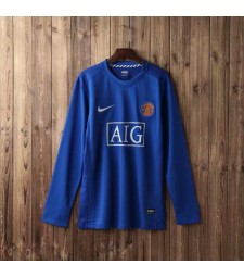 Manchester United Away Long Sleeve Retro Mens Soccer Jersey Football Shirt 2007-2008