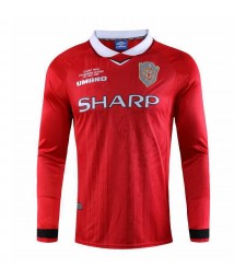 Manchester United Home Long Sleeve Retro Mens Soccer Jersey Football Shirt 1999-2000