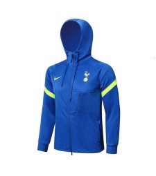 Tottenham Hotspur Blue Men's Football Hooded Jacket Soccer Tracksuit 2021-2022