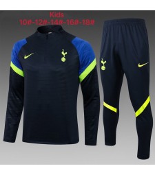 Tottenham Hotspur Kids Royal Blue Soccer Tracksuit Football Sportswear 2021-2022