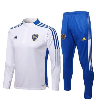Boca Juniors White Men's Soccer Tracksuit Football Kit 2021-2022