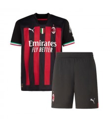 AC Milan Home Kids Mini Kit Soccer Jersey Youth Football Shirts Children Uniform 2022-2023