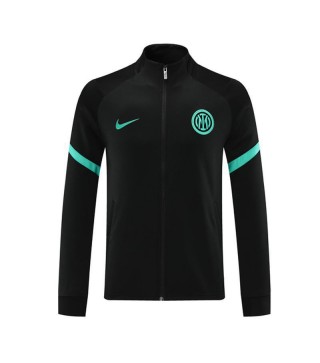 Inter Milan Black Green Soccer Jacket Men's Football Tracksuit Training 2021-2022