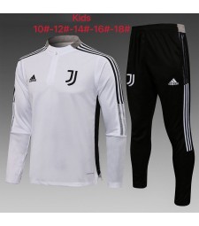Juventus Kids White Soccer Tracksuit Football Sportswear 2021-2022