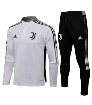 Juventus White Men's Soccer Tracksuit Football Kit 2021-2022